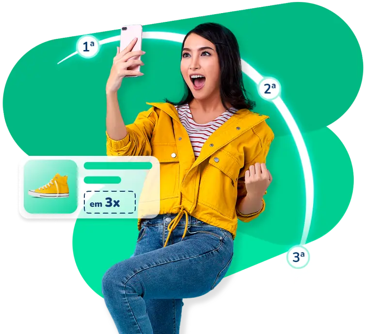 Woman happy with a smartphone
