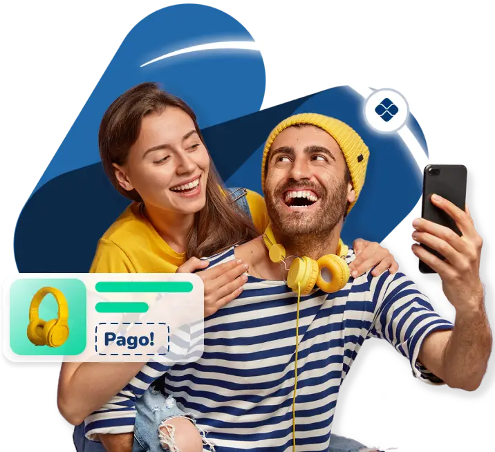 Woman happy with a smartphone